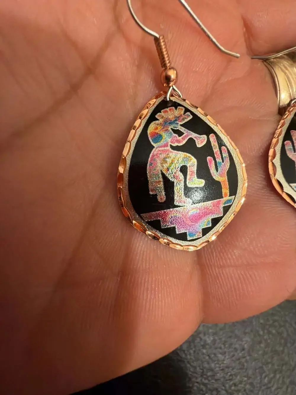 Copper Reflections Southwestern  Kokopelli  Earrings